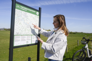 Route bekijken op informatiepaneel knooppunten